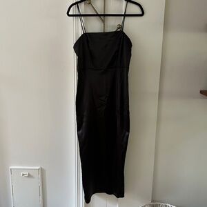 Zara black satin dress, small